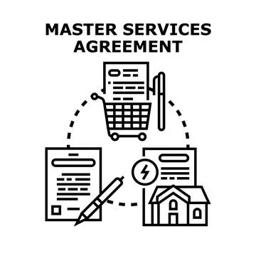 Master services agreement concept signing important documents Ilustração Stock