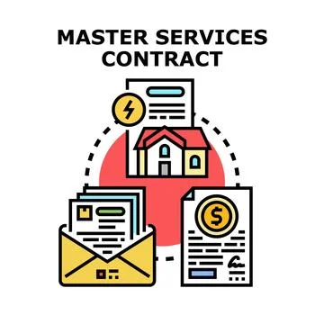 Master services contract agreements documentation concept Stock Illustration