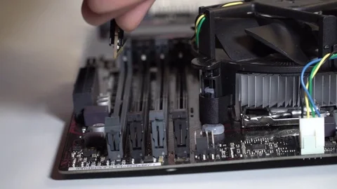 Master sets the RAM to the motherboard Stock Footage 83167625