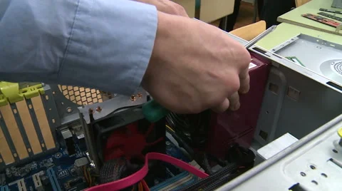 Master takes the power supply from the computer Stock Footage 61750712