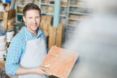 Master with tile sample Stock Photos