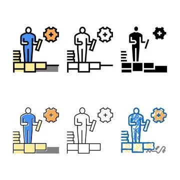 Master tiler color variants icon vector Stock Illustration