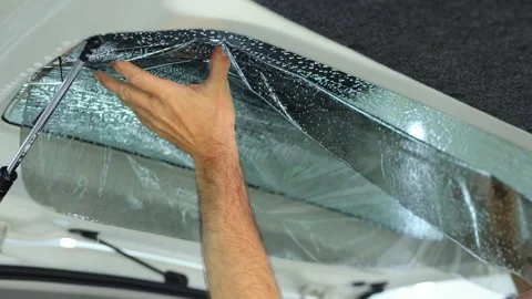 The master tints car windows. The detaling studio. Stock Footage 314888373