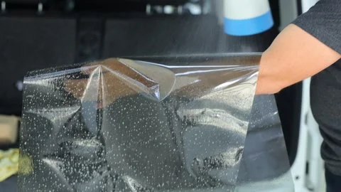 The master tints car windows. The detaling studio. Stock Footage 314888379