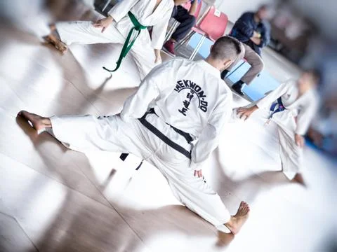 Master trains his students Stock Photos