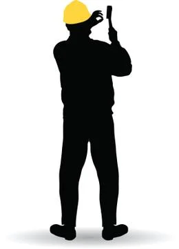 Master uses a hammer to hit a nail Stock Illustration
