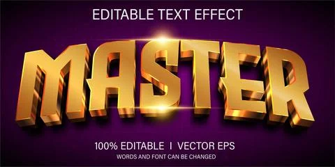 Master vector text effect with modern style design Stock Illustration