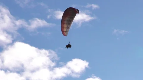 Master the weight control maneuver for paragliding on high speed winds to Stock Footage 128457005