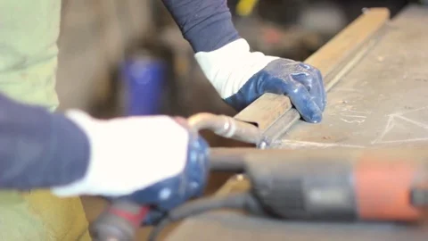 Master welding iron Stock Footage 75072108