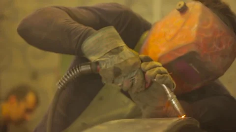 Master welding iron Stock Footage 75309739