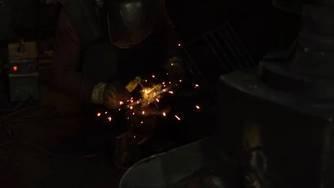 Master welding iron Stock Footage 90241108