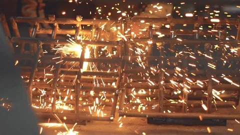 Master welding iron Stock Footage 90243611