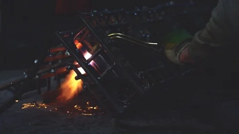 Master welding iron Stock Footage 90338052