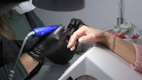 Master works with nails, close-up Stock Footage 224446309