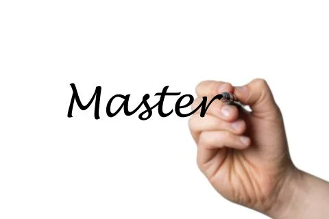 Master written by a hand Stock Photos