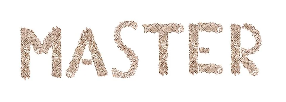 Master written with small cubes Stock Photos