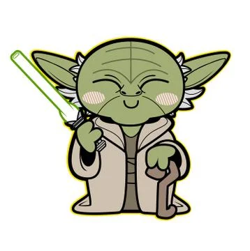 Master yoda star wars editorial illustration fiction saga 스톡 일러스트