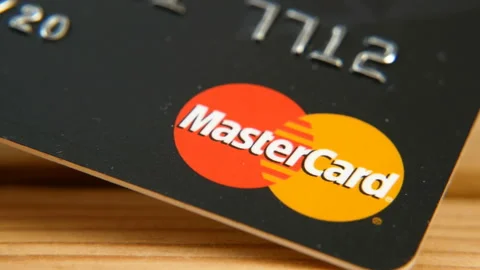 Mastercard credit card, stack of plastic bank card Stock Footage 152583586
