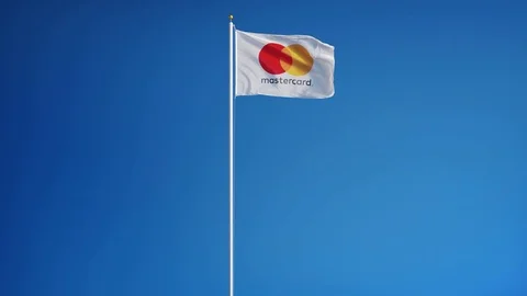 Mastercard Incorporated flag in slow motion, editorial animation Stock Footage 72655416