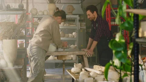 Masterclass In Big Pottery Studio Stock Footage 169056256