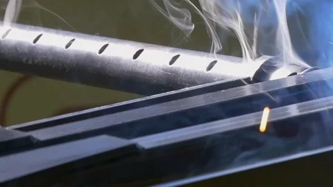Masterful Precision in Industrial Argon Welding Captured in Slow Motion Stock Footage 341068393