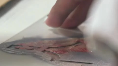 Masterful Touch Revealed in Close-Up Art Process Stock Footage 340594457