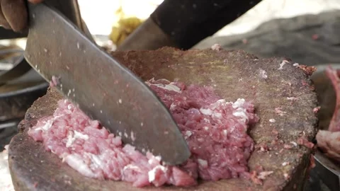 Mastering the Art of Beef Cutting - A Step-by-Step Guide Stock Footage 320944662