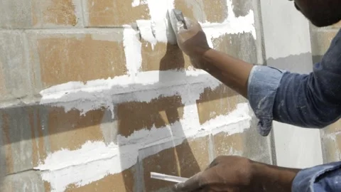 Mastering the Art of Cement Application - A Step-by-Step Guide Stock Footage 314484016