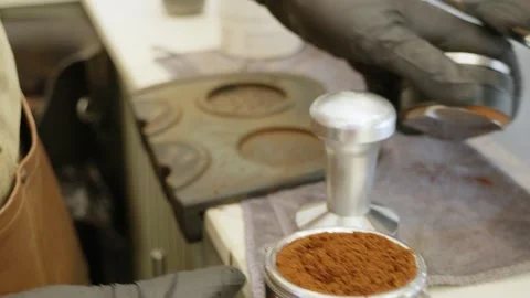 Mastering coffee brewing techniques a close-up tutorial in a precision-focused Video stock 302381372