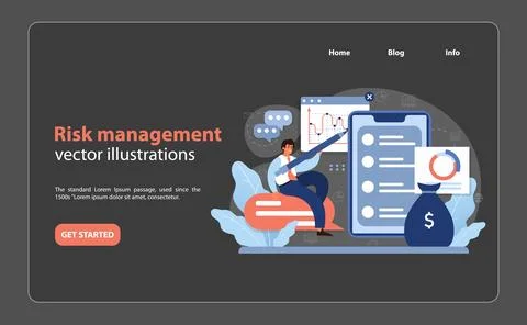Mastering diversification through risk management. Flat vector illustration. Illustrazione stock