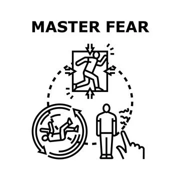Mastering fear overcoming limits and personal barriers Stock Illustration