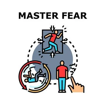 Mastering fear overcoming limits and personal barriers Stock-Illustration