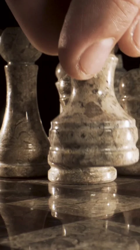 Mastering the Game of Chess Through Careful Strategy and Precision Stock Footage 338142334