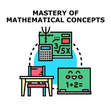 Mastering mathematical concepts in a learning environment Stock Illustration