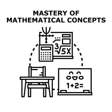 Mastering mathematical concepts in a learning environment Stock Illustration
