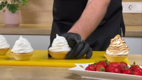Mastering Meringue Culinary Torch in Action Stock Footage 256972719