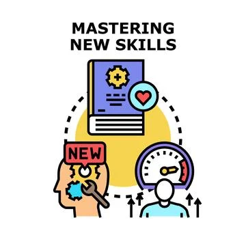Mastering new skills, learning and personal development concept Stock Illustration