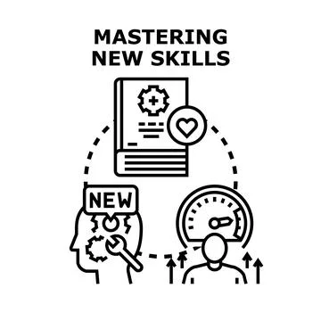 Mastering new skills, learning and personal development concept Stock Illustration