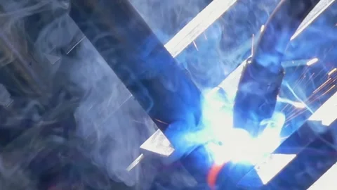 Mastering Precision With Industrial Argon Welding Robot in Slow Motion Stock Footage 341068158