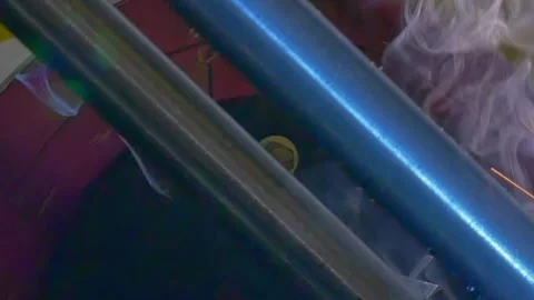 Mastering Precision in Slow Motion With an Industrial Argon Welding Robot Stock Footage 341068252