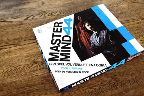 Mastermind 44 strategy code breaking board game. Stock Photos