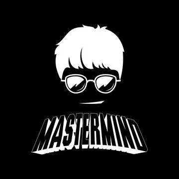 Mastermind head cartoon logo design Stock Illustration