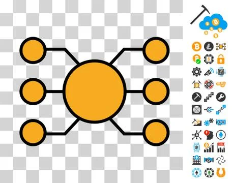 Masternode Nodes Icon with Bonus Illustrazione stock