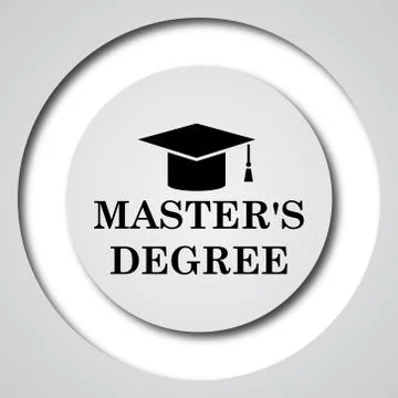 Master's degree icon. Internet button on white background.. 스톡 일러스트