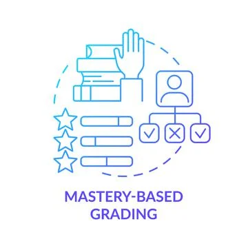 Mastery based grading blue gradient concept icon 스톡 일러스트