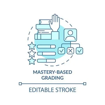 Mastery based grading turquoise concept icon 스톡 일러스트
