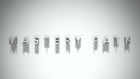 Mastery path 3D title animation white text on a white background Stock Footage 299422178