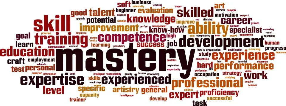 Mastery word cloud Stock Illustration