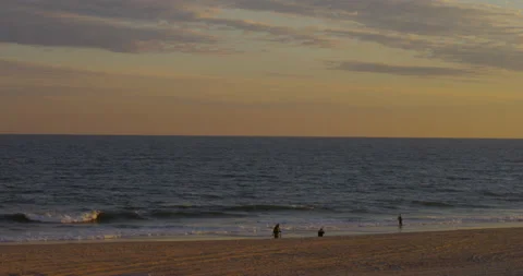 Mastic beach on Fire island in sunset light Stock Footage 144983378