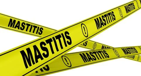 Mastitis. Yellow warning tapes Illustration
